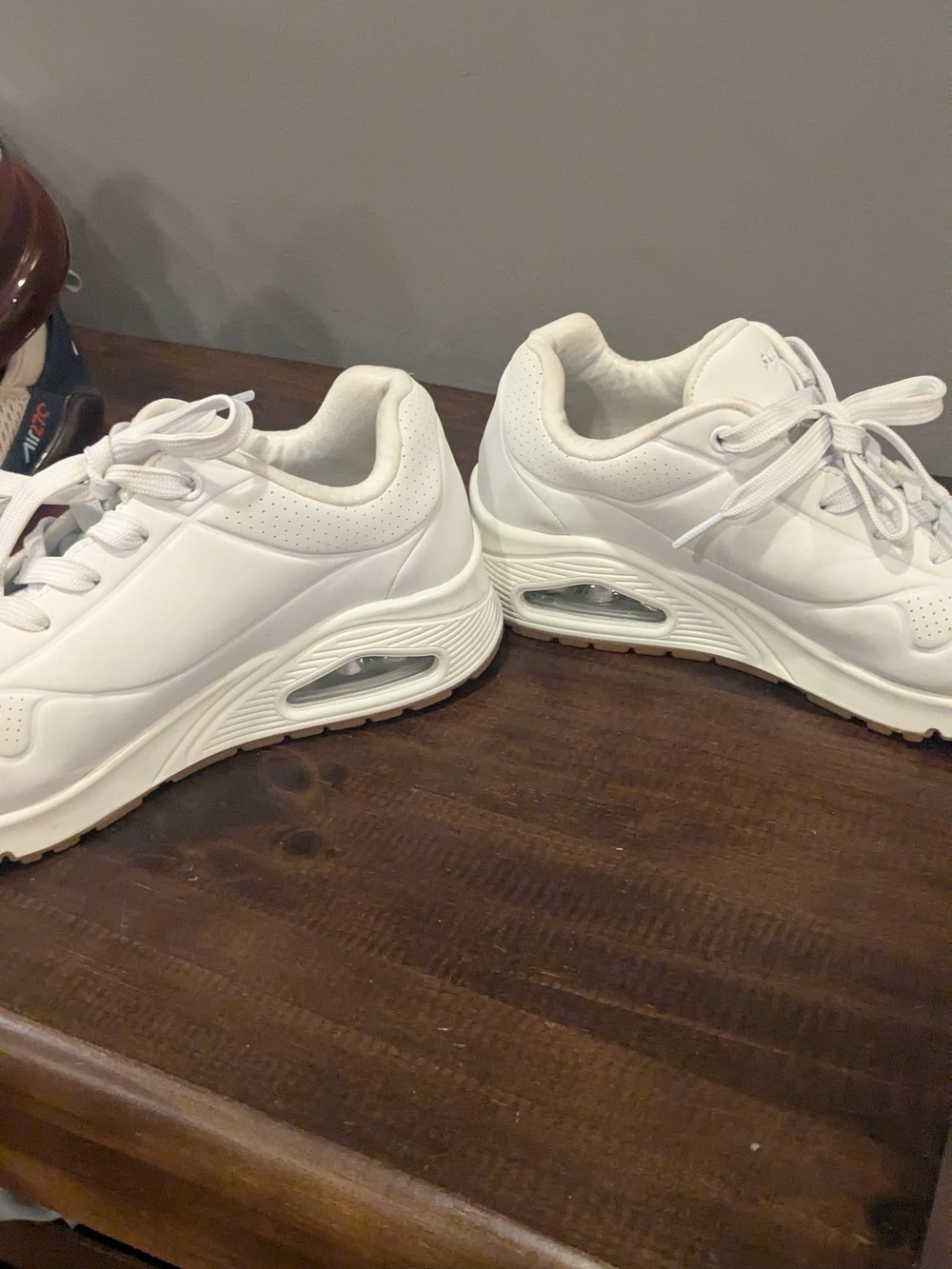 Skechers Women's White Casual Leather Sneakers - Picture 6 of 6
